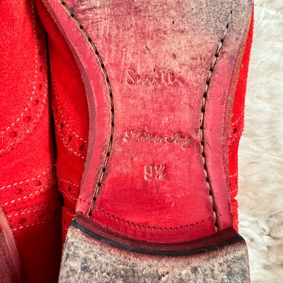 Paul Smith Red Suede Wingtip Shoes - Picture 7 of 7